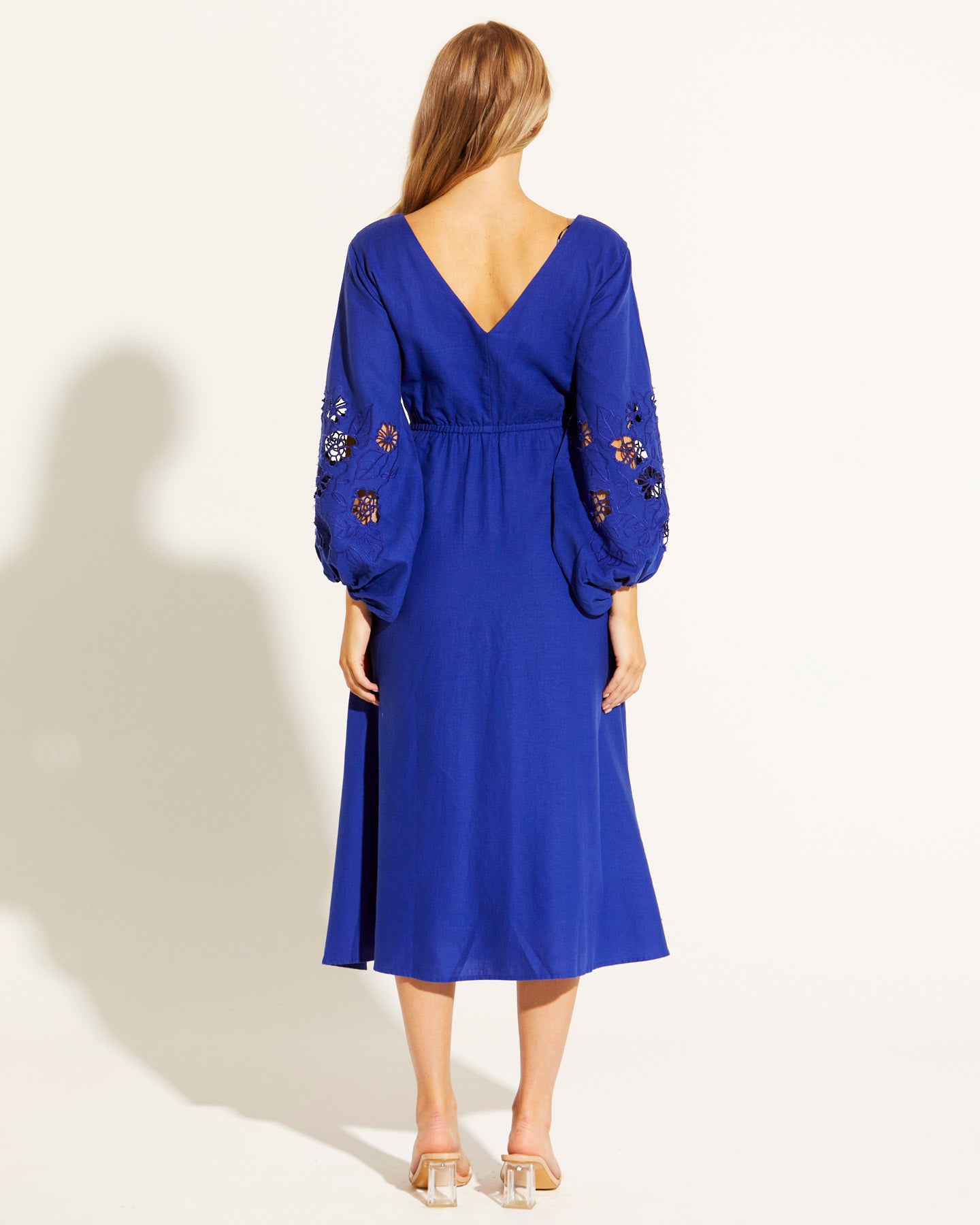 Our Love Embroidered Dress - Cobalt