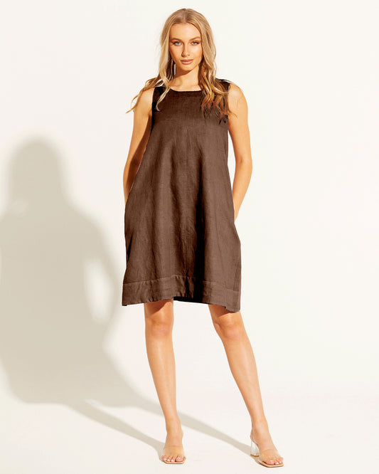 Storyteller Shift Dress - Chocolate