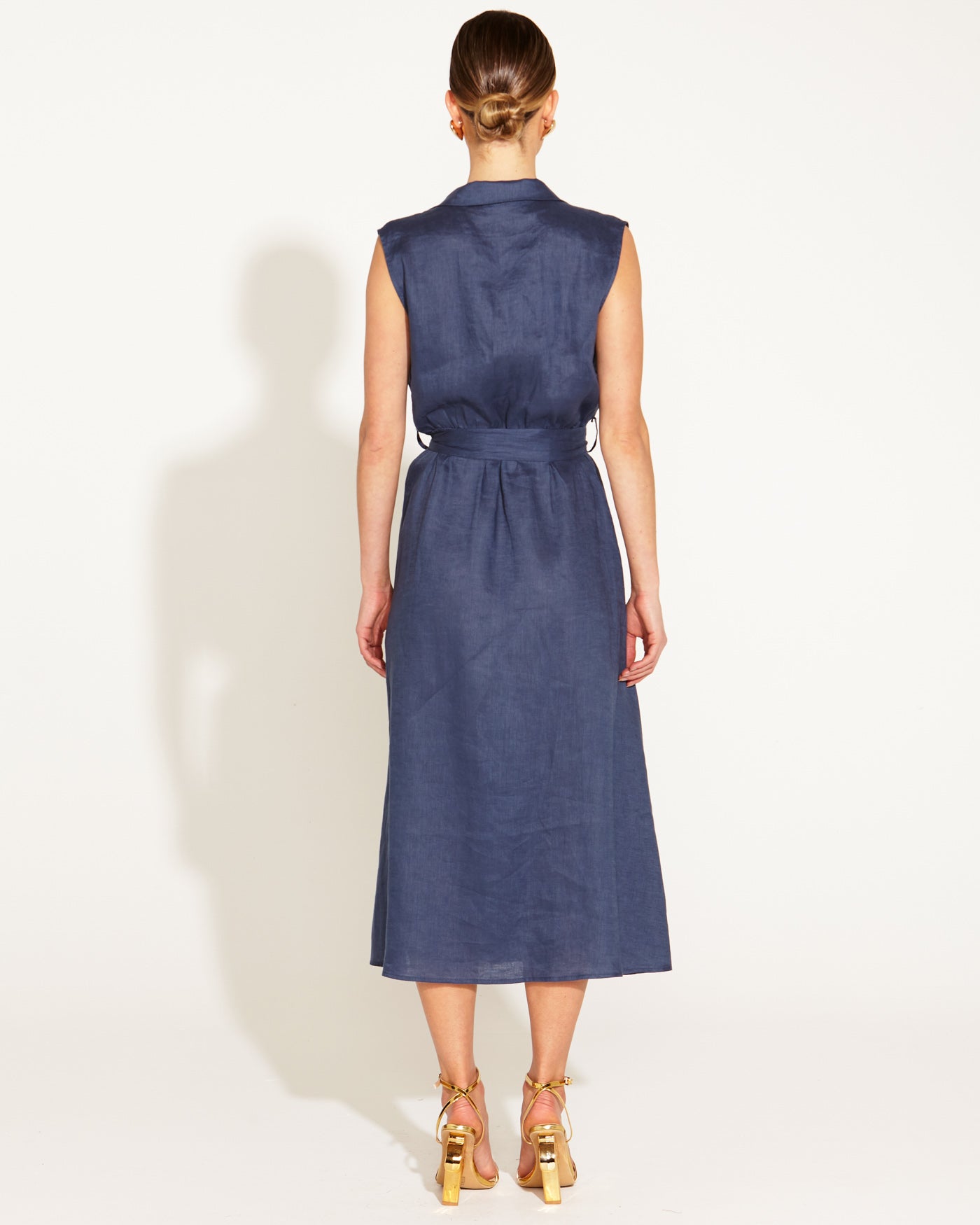 Walk in The Park Sleeveless Midi Dress - Navy