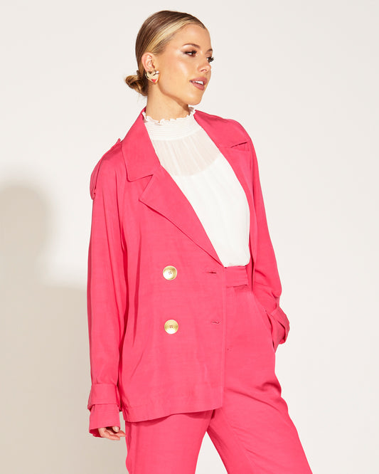 One And Only Oversized Blazer - Hot Pink