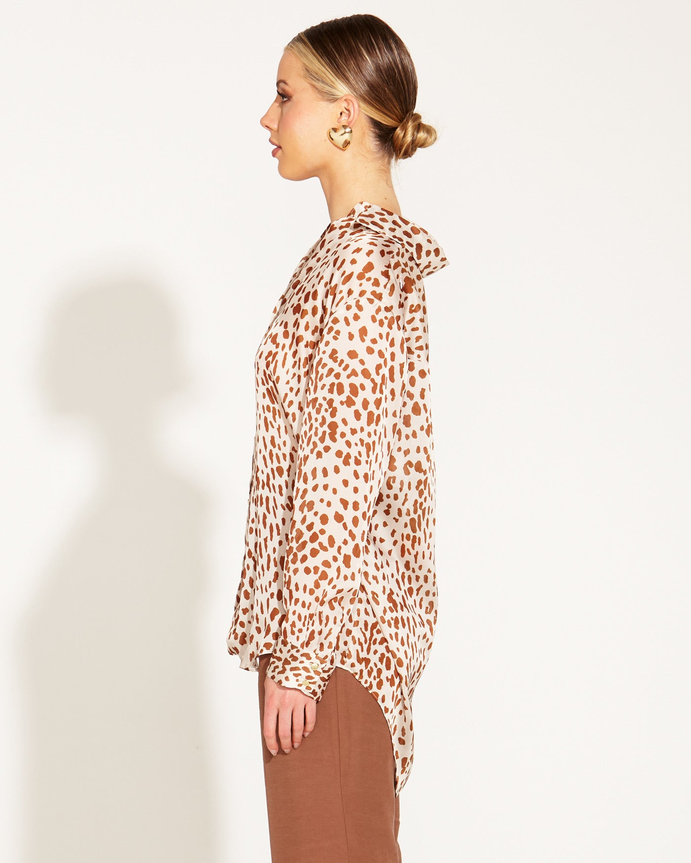 True To Life Collared Shirt - Giraffe Print