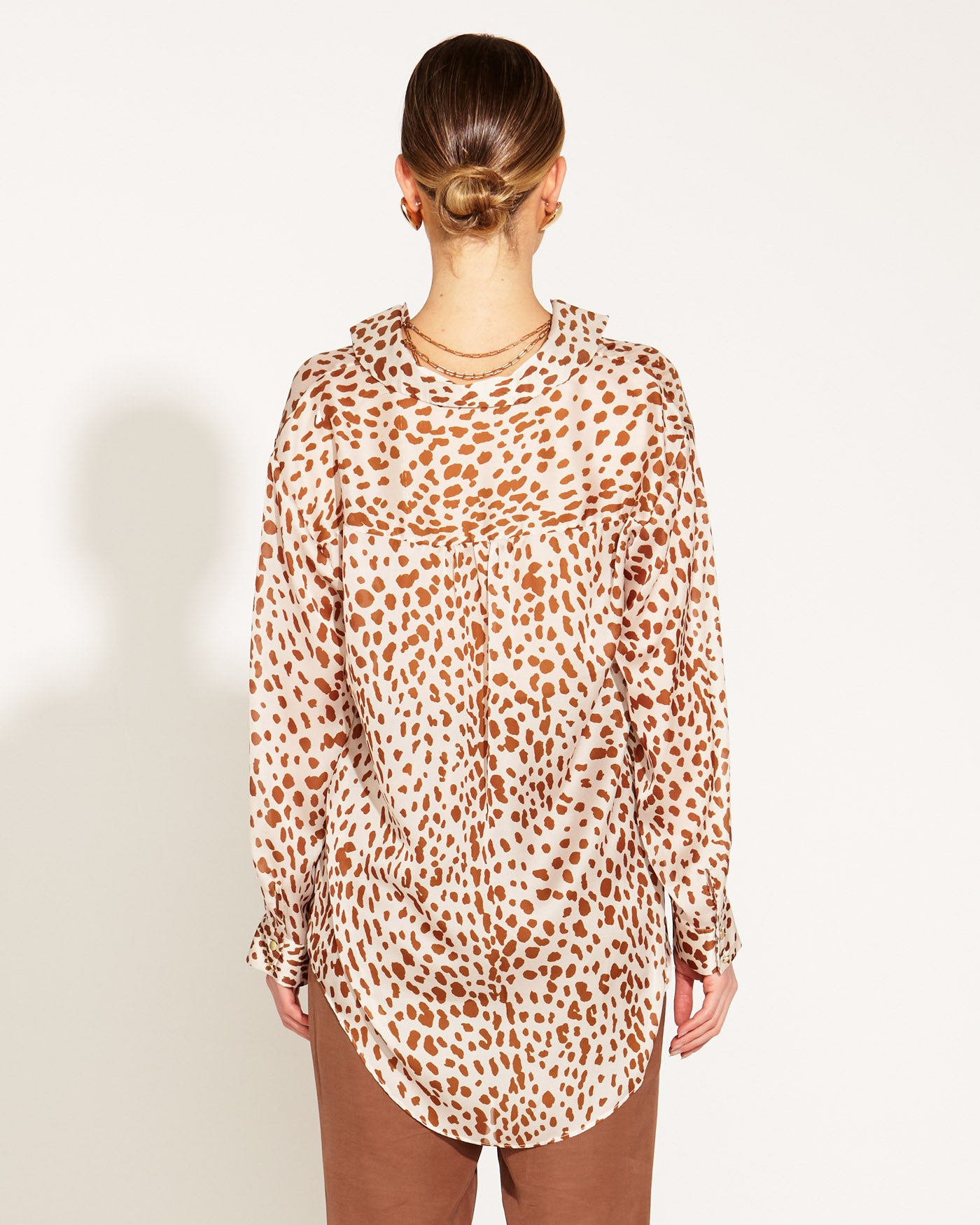 True To Life Collared Shirt - Giraffe Print