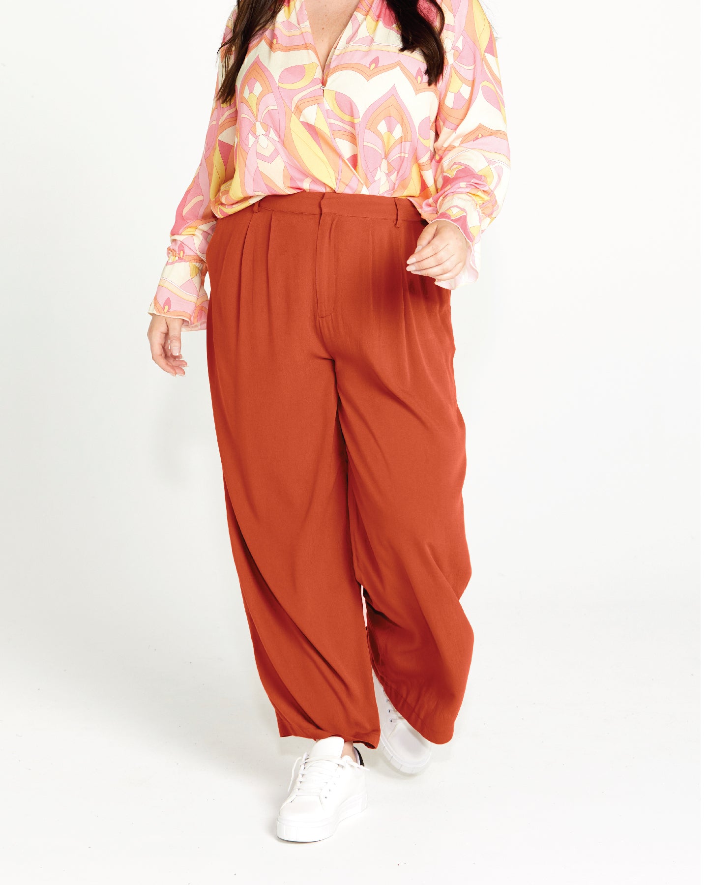 Vivienne Wide Leg Pant - Chestnut