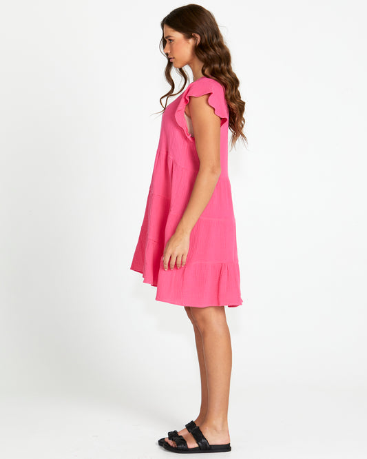 Felix Tiered Mini Dress - Pink