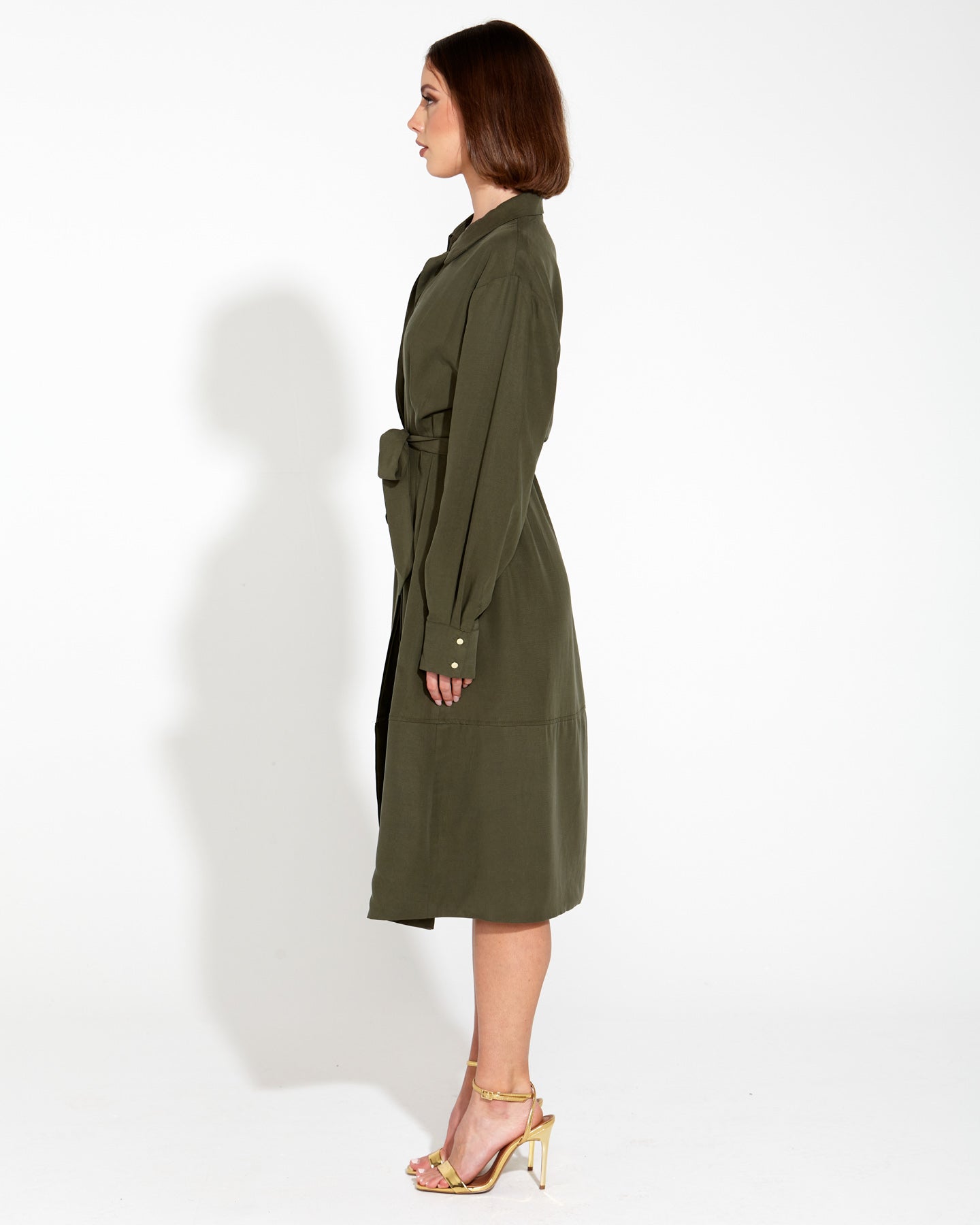 Alter Ego Duster Shirt Dress - Olive