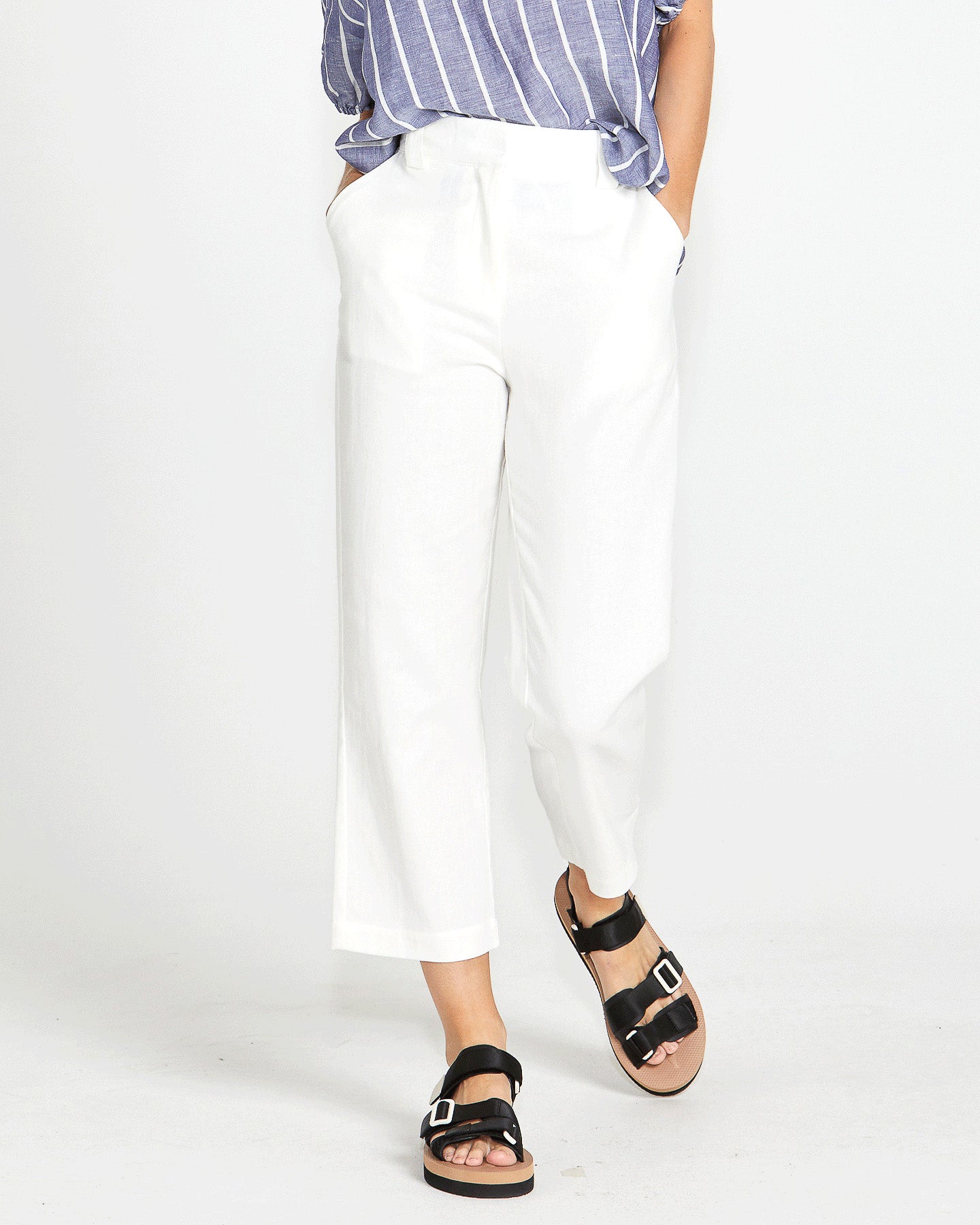 Bowie Straight Leg Pant - White