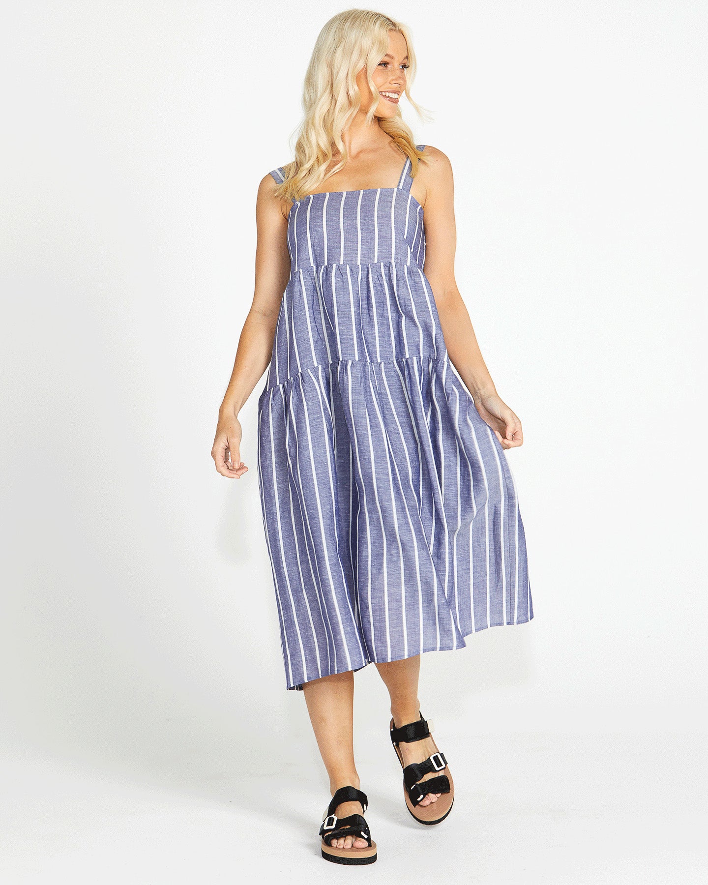 Lydia Shirred Back Midi Dress