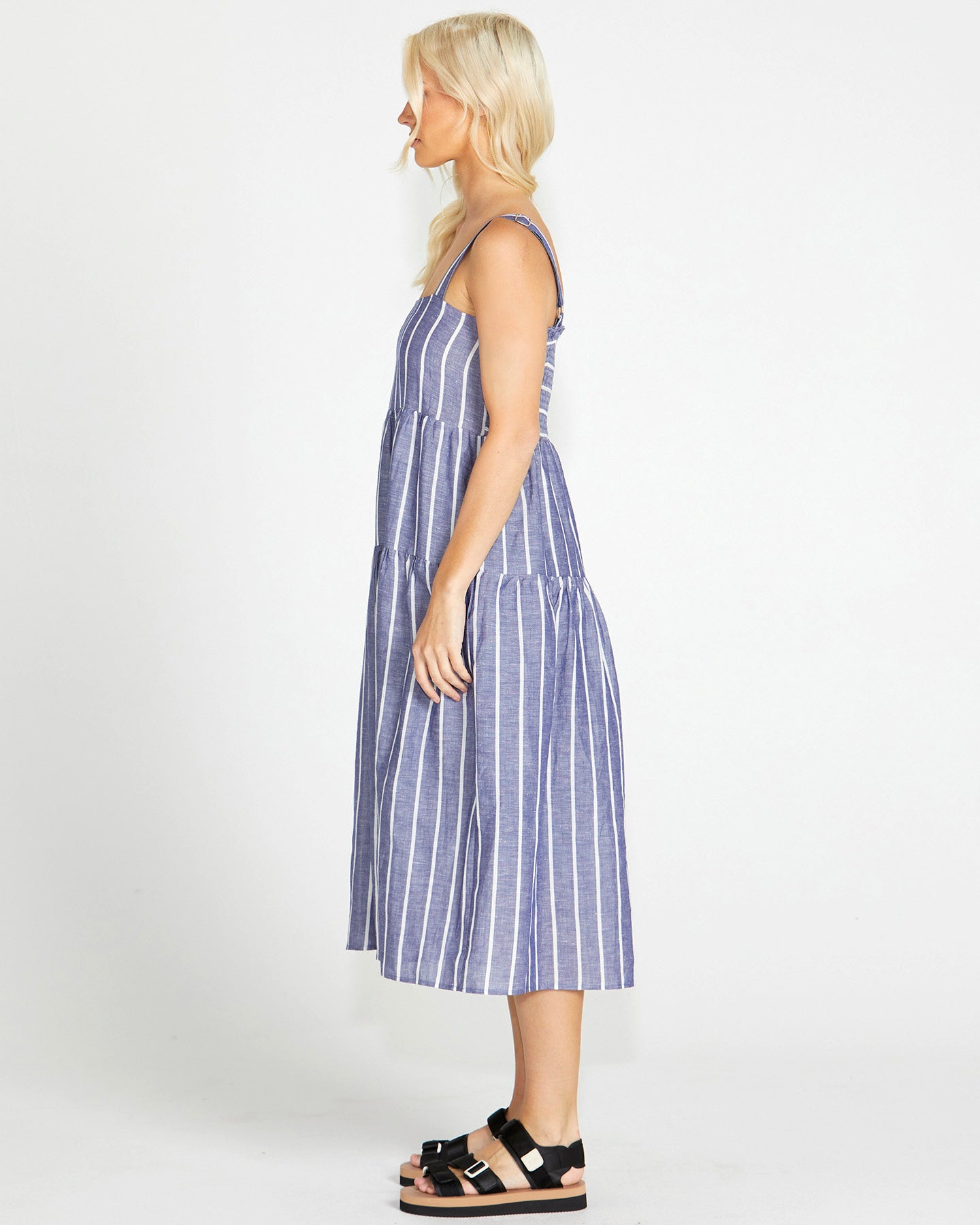 Lydia Shirred Back Midi Dress