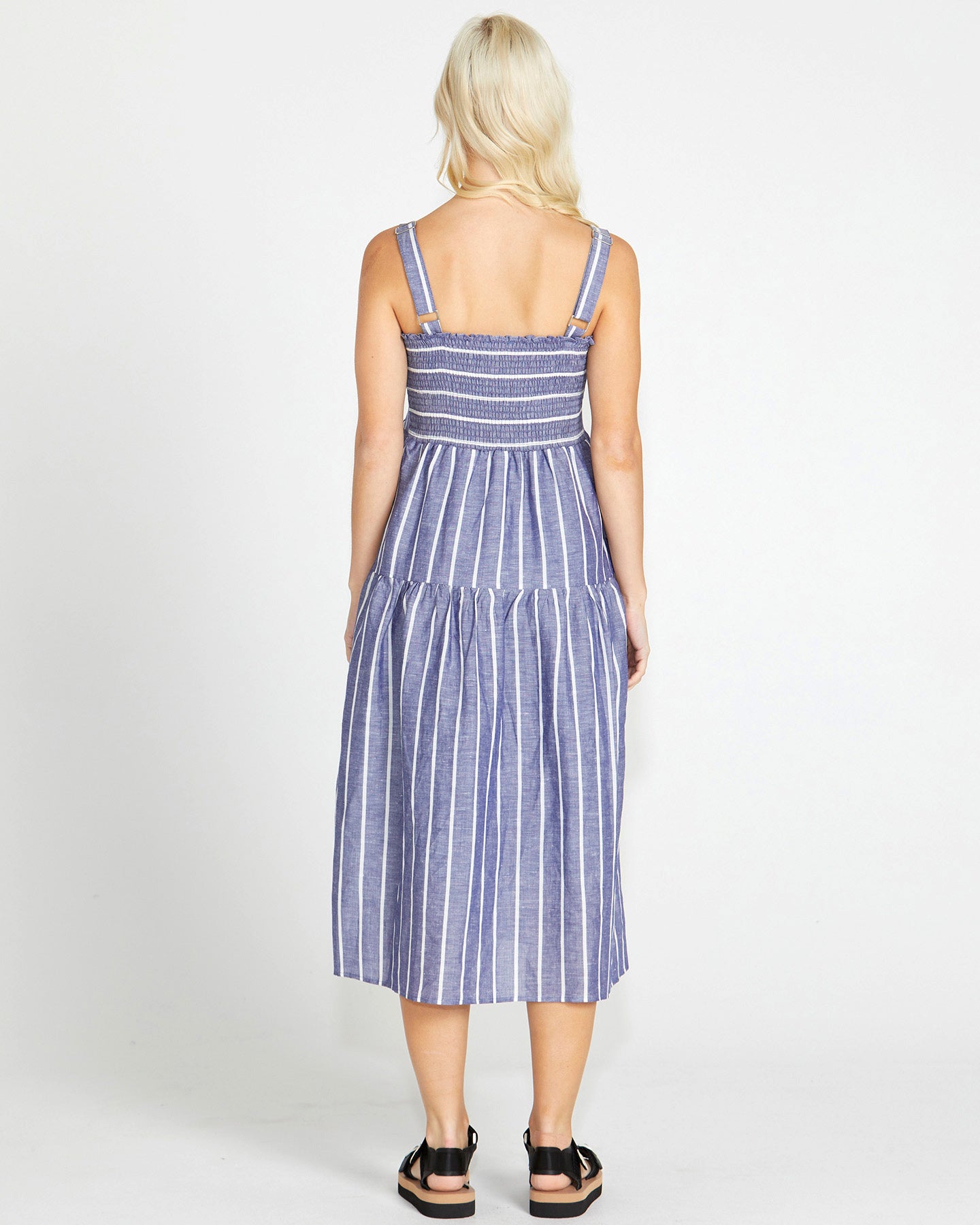 Lydia Shirred Back Midi Dress