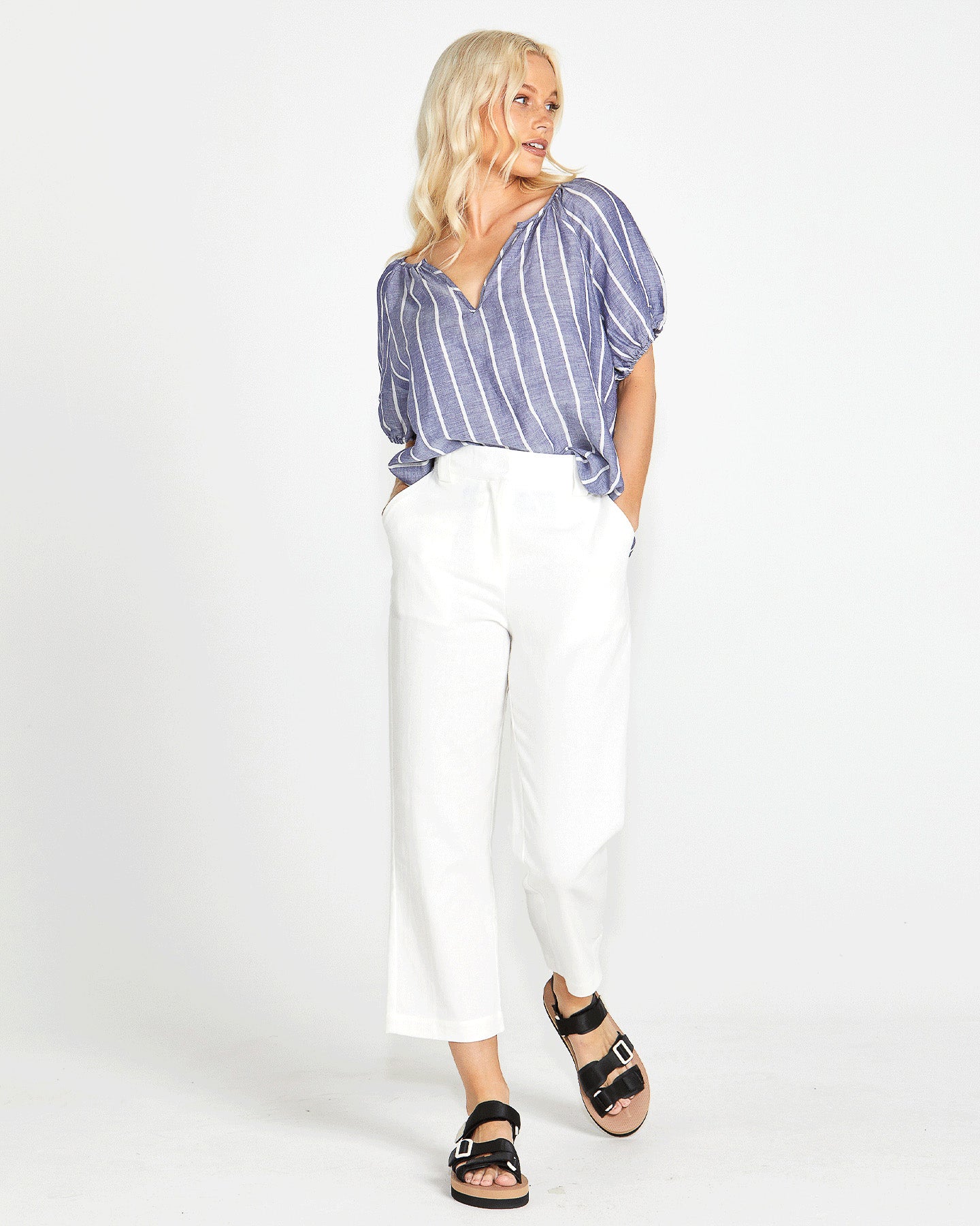 Bowie Straight Leg Pant - White