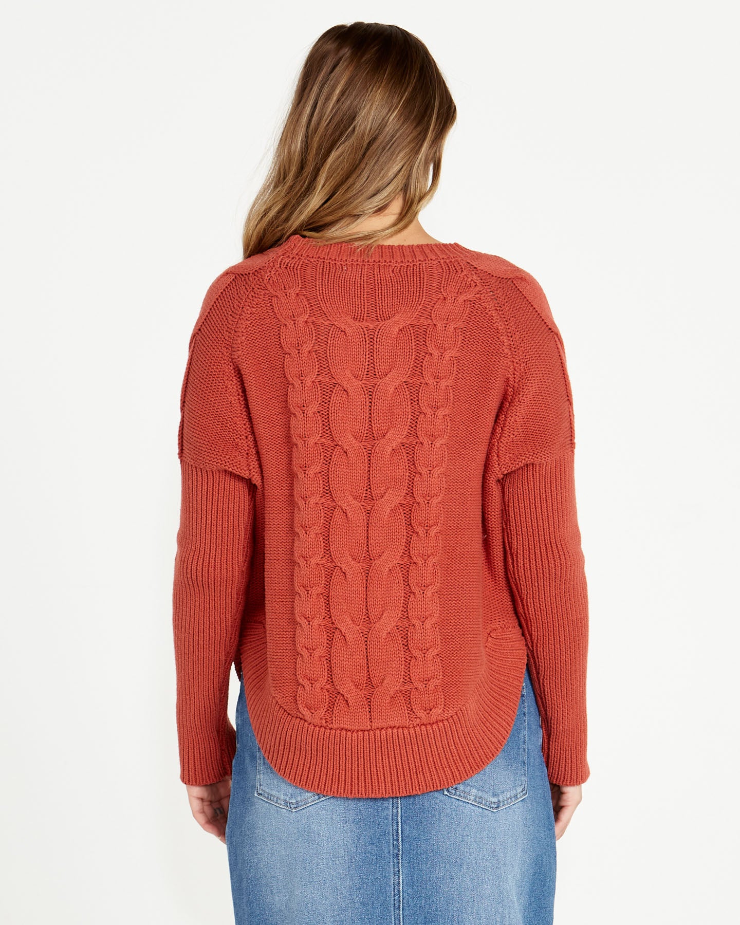 Jacinta Cable Knit Jumper - Rosewood