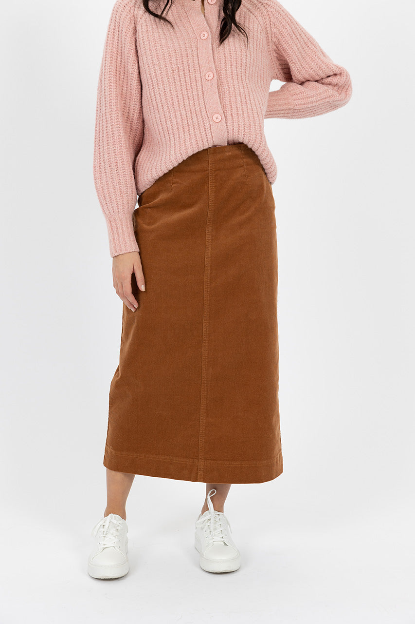 Billie Cord Skirt - Caramel