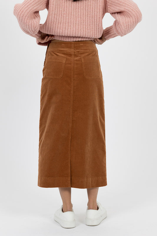 Billie Cord Skirt - Caramel