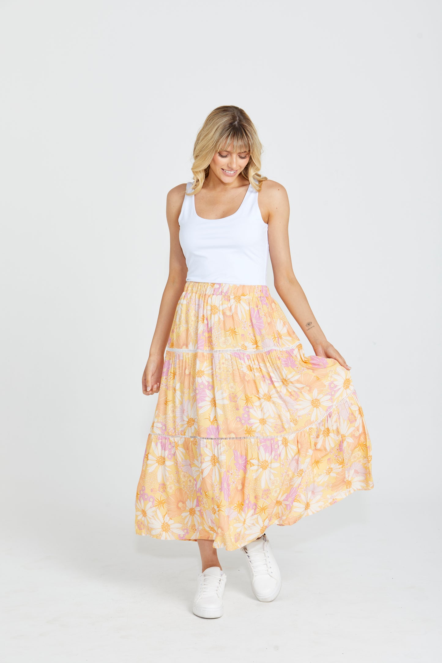 Montana Tiered Skirt - Tropical Floral