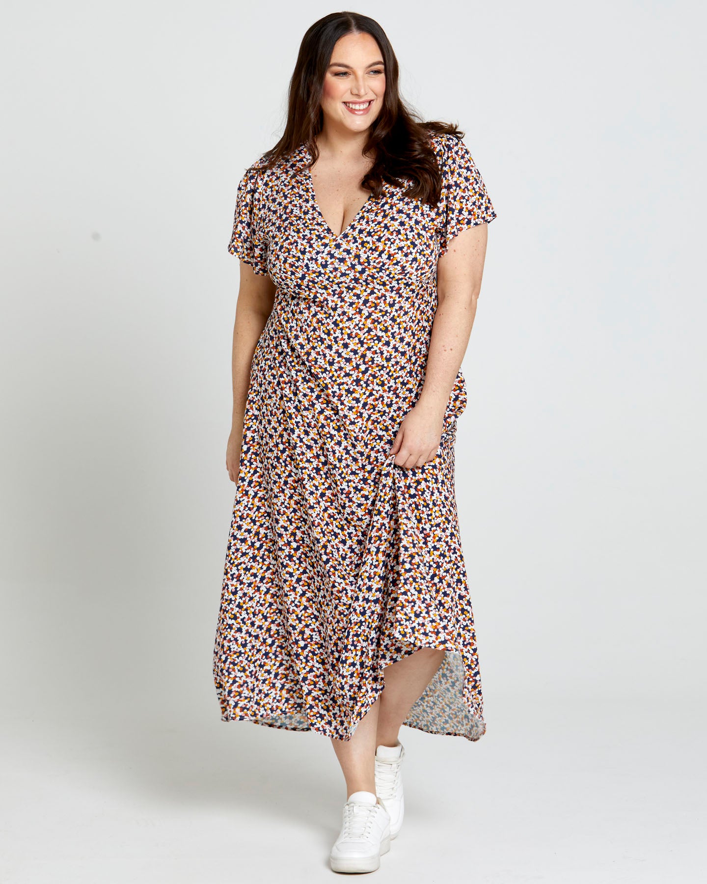 Isobelle Maxi Dress Navy Ditsy Print