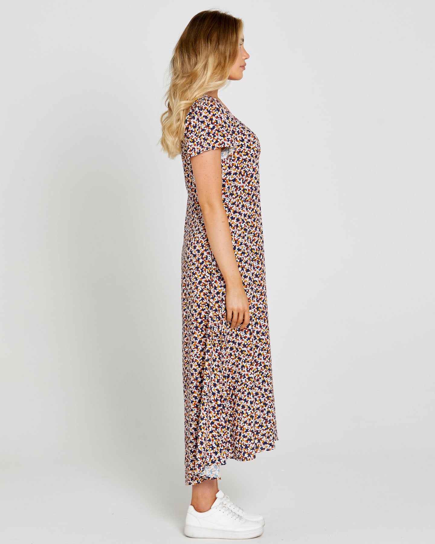 Isobelle Maxi Dress Navy Ditsy Print