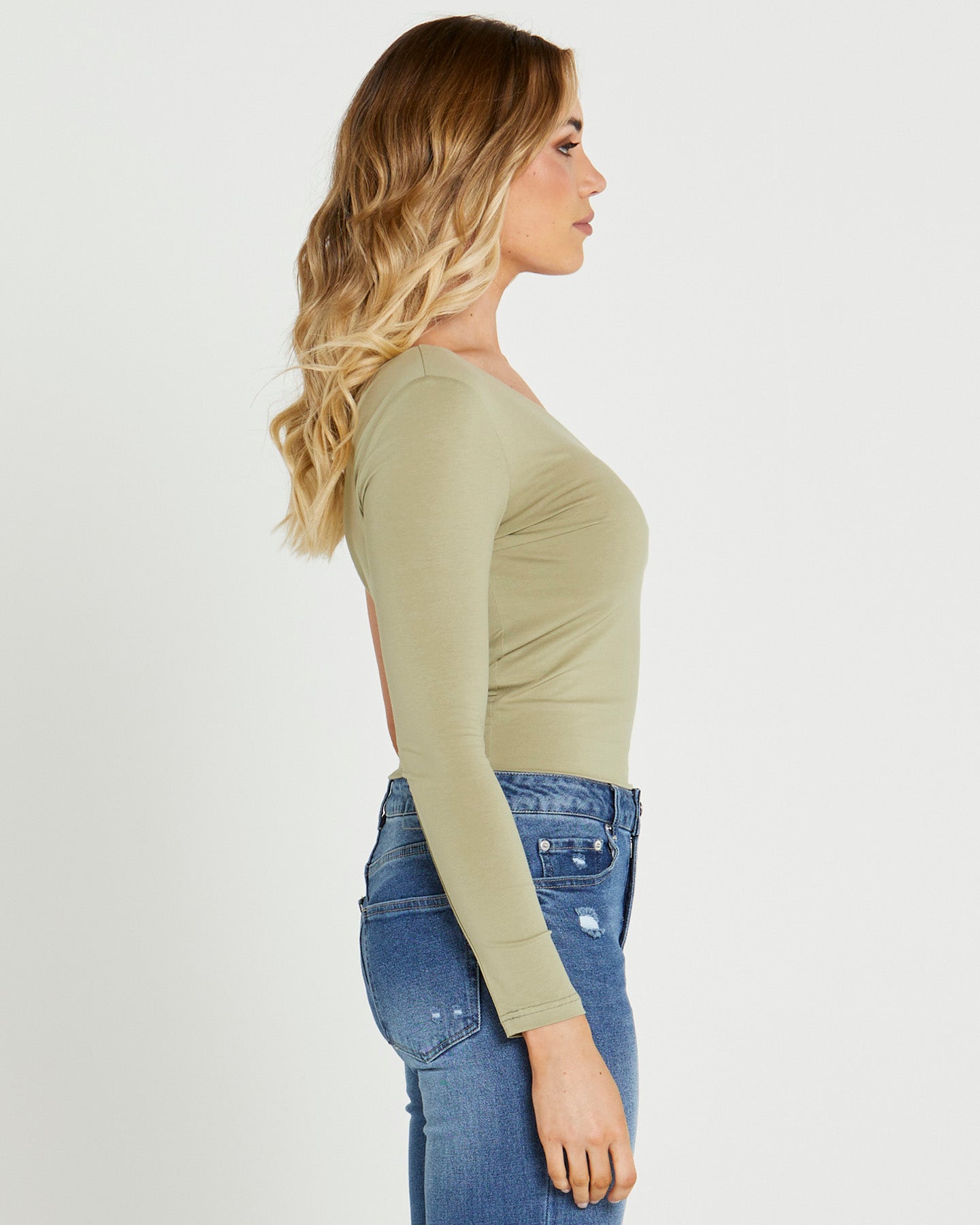 Anna One Sleeve Top - Sage Green