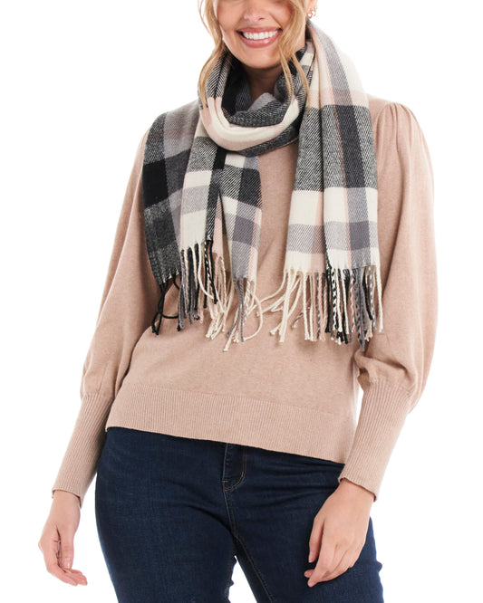 Kourtney Scarf - Black & Camel Check