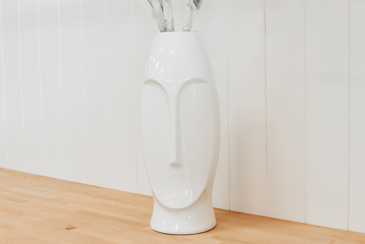 Ceramic Face Vase | White | Buy online Sand & Stone Evans Head