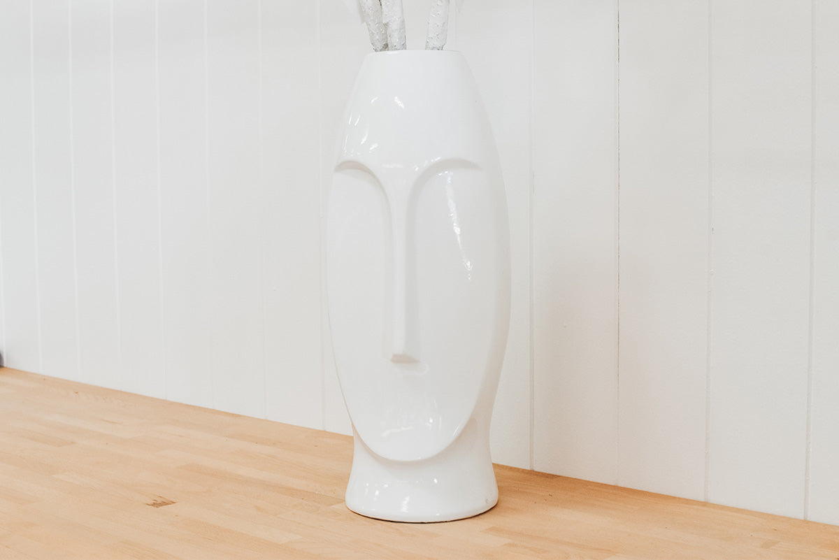 Ceramic Face Vase | White | Buy online Sand & Stone Evans Head