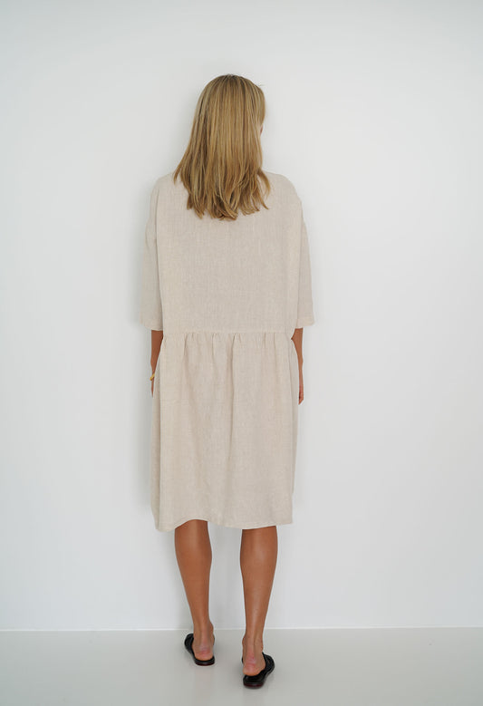 Luca Dress 100% Linen | Humidity Lifestyle - Shop Online Sand & Stone EVANS HEAD